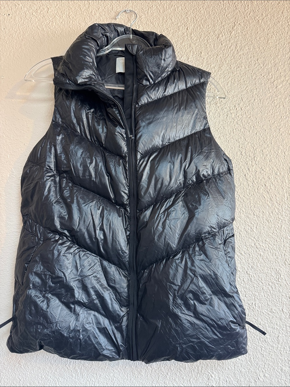 Athleta Shiny Black Quilted Puffer Vest